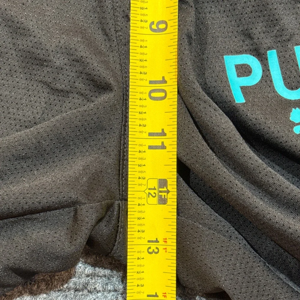 Puma Athletic Mesh Training Shorts Small Black Teal Logo Gym Activewear